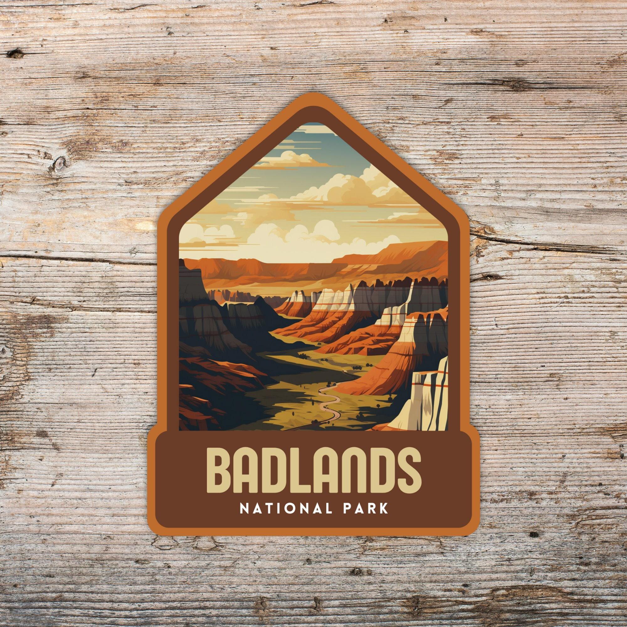 Badlands National Park Retro Sticker, Laptop Sticker, Cooler Sticker ...