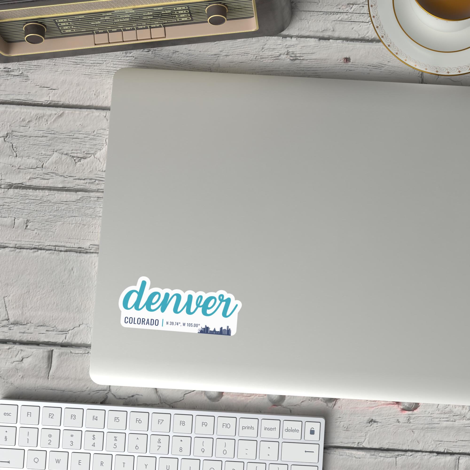 Denver Sticker, Modern Script Font With Latitude Longitude, Vinyl Decal ...