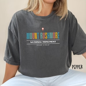 Mount Rushmore Latitude Longitude Comfort Colors T Shirt, Mount Rushmore South Dakota Tee, Mount Rushmore Gift