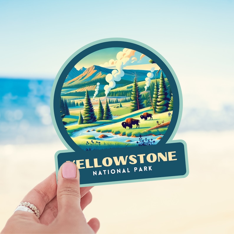 Yellowstone National Park Sticker, Kids Sticker, Yellowstone Gift, Kids National Park Stickers, Yellowstone Souvenir, Yellowstone Souvenir image 7