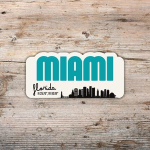 Miami Florida Retro Text Sticker, Florida Sticker, Waterproof Vinyl Decal, Miami Gift, Florida Trip, Miami Event Sticker, Miami Fan Sticker