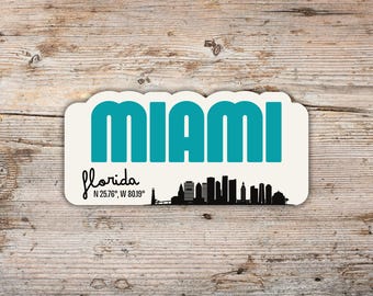 Miami Florida Retro Aufkleber: Wasserfester Vinyl Aufkleber