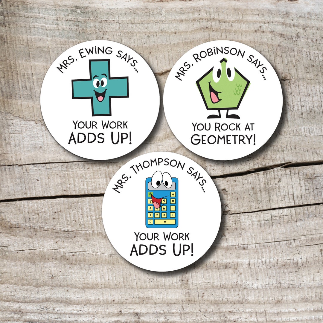 Personalized Math Teacher Stickers Math Teacher Stickers - Etsy