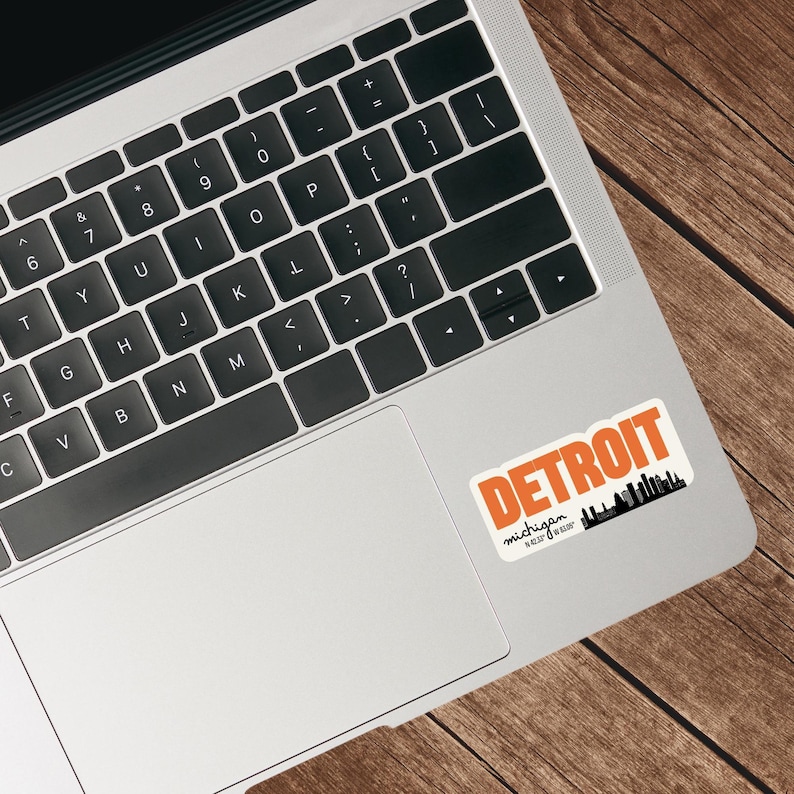 Detroit Michigan Retro Text Sticker, Michigan Sticker, Waterproof Vinyl ...
