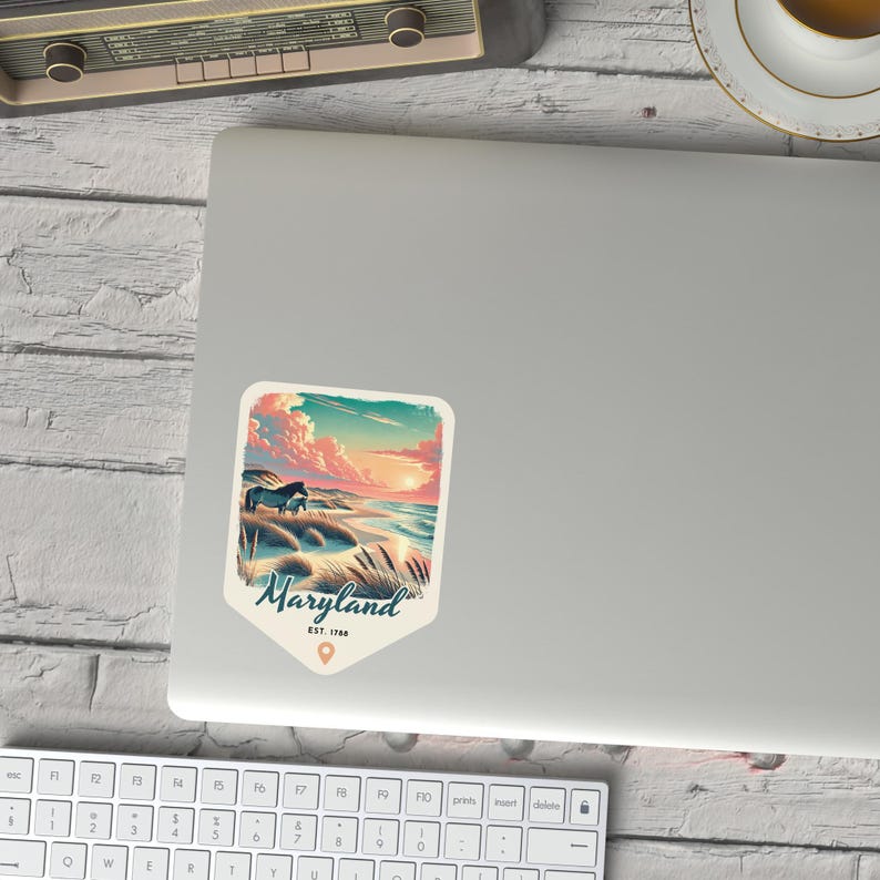 Maryland Retro Grunge Sticker, Laptop Sticker, Cooler Sticker, Water Bottle Sticker, Maryland Souvenir, Maryland Gift, State Sticker image 5