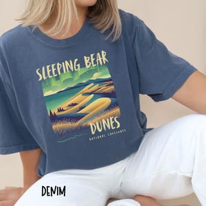 Sleeping Bear Dunes National Lakeshore Comfort Colors Short Sleeve T-Shirt, Michigan Unisex Tee, Retro Grunge Style, National Park Gift