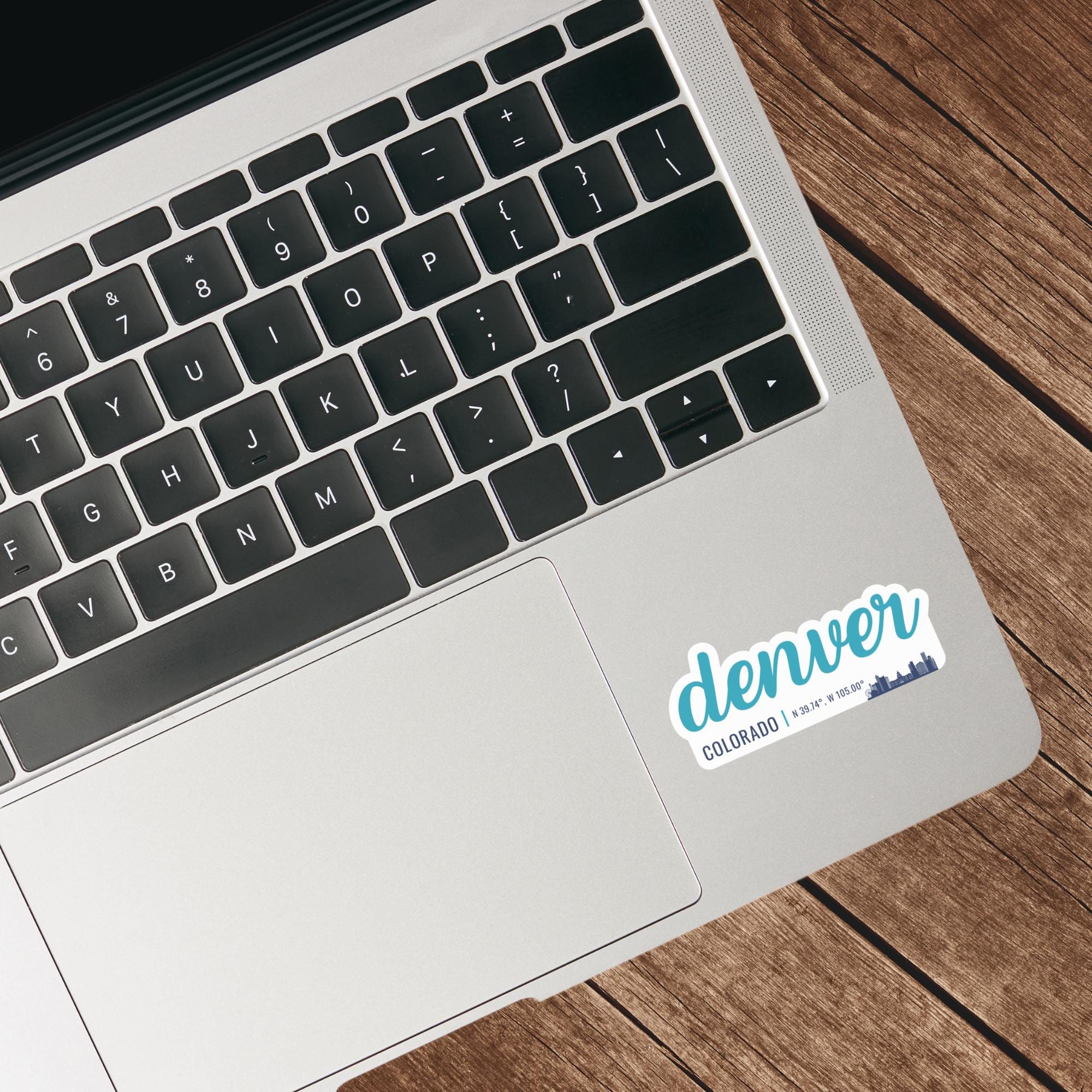 Denver Sticker, Modern Script Font With Latitude Longitude, Vinyl Decal ...