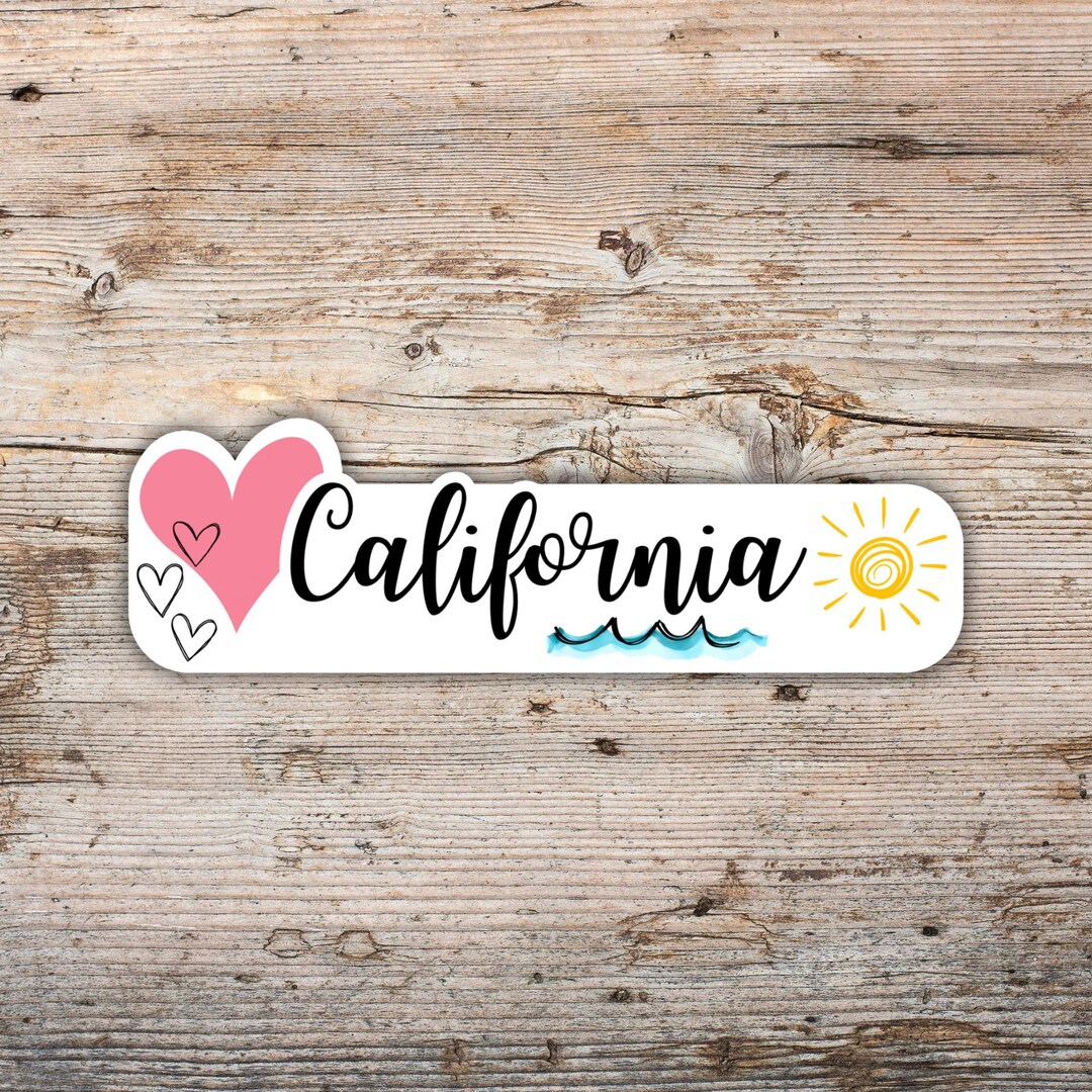 I Love California Vinyl Sticker | Heart & Sunshine Decal - Etsy