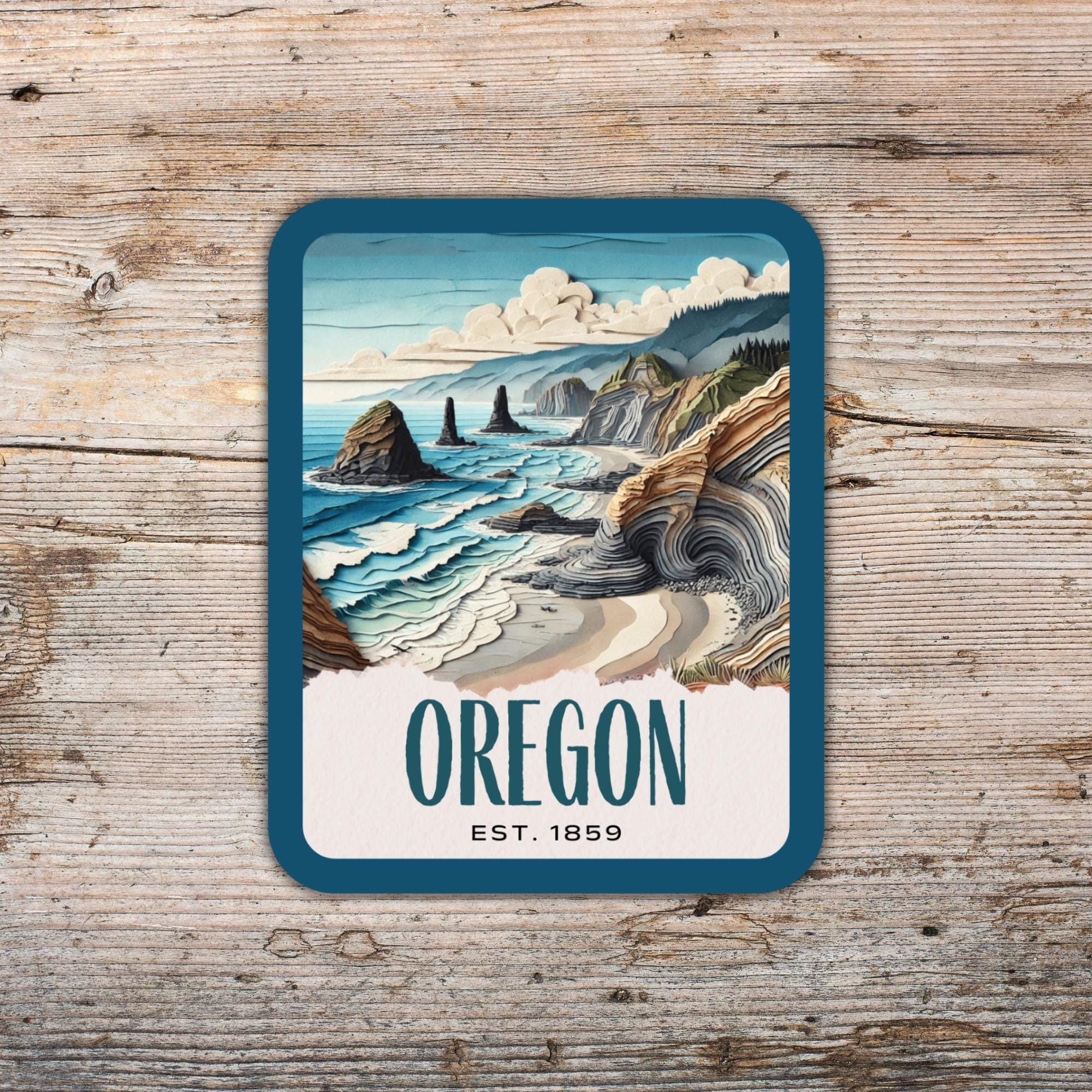 Oregon Sticker Template Oregon State Collage Look Sticker, Laptop Sticker, Cooler Sticker ...