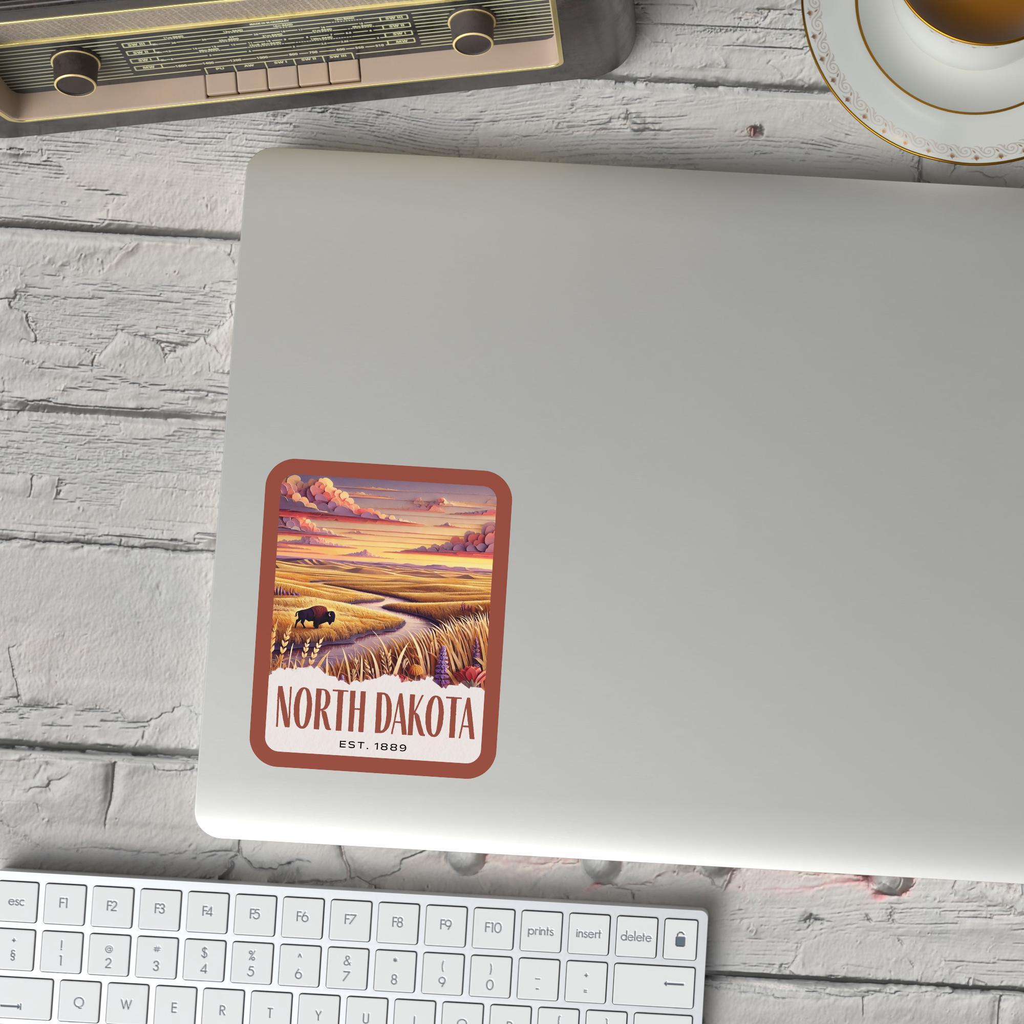 North Dakota Sticker Collage Deco Art, Theodore Roosevelt National Park ...