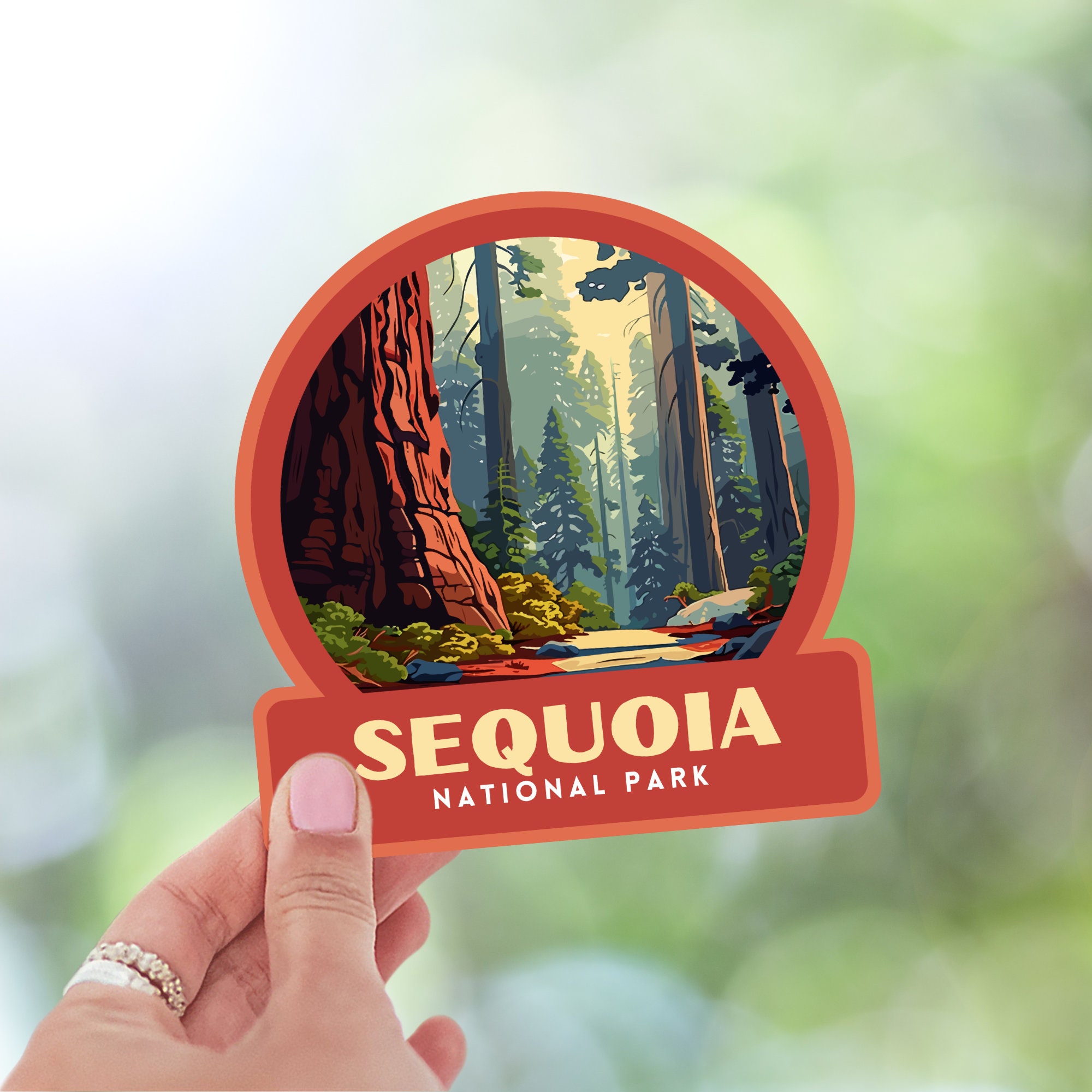 Sequoia National Park 3 Inch Round Vinyl Sticker - Laptop, Water Bottle, Bumper Decal