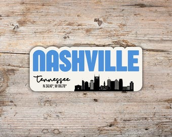 Adesivo retrò Nashville Tennessee, decalcomania in vinile impermeabile
