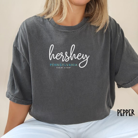 Script Hershey Tee Shirt With Latitude and Longitude Hershey T Shirt Hershey Gift Hershey Lover Hershey Souvenir Etsy Canada