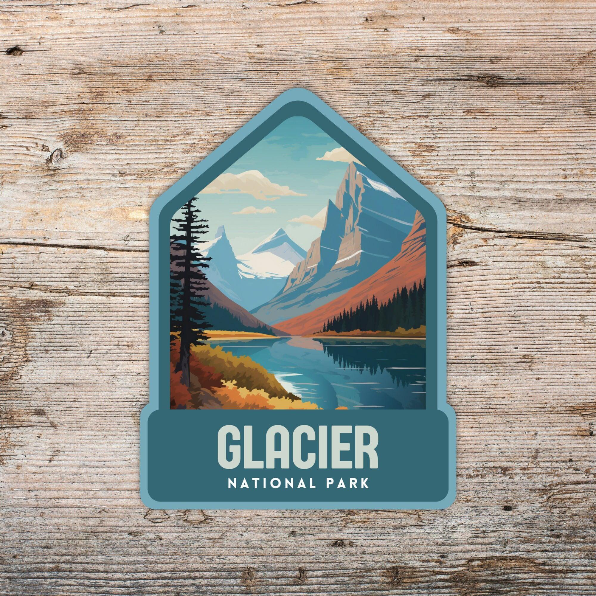 Vieux Autocollant Du Parc National Des Glaciers, Montana / Colombie-Britannique 3,75 X 2,75 Pouces - Édition Multi-colore, Fabriqué Aux USA