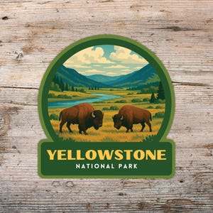 Yellowstone National Park Sticker, Laptop Sticker, Cooler Sticker, Water Bottle Sticker, Wyoming Sticker, Yellowstone Gift