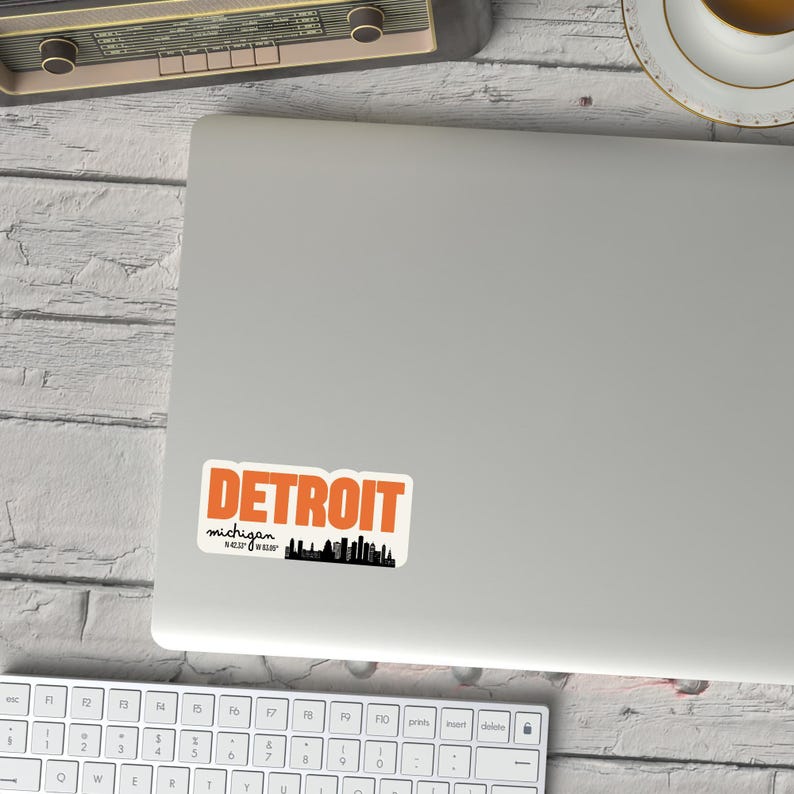 Detroit Michigan Retro Text Sticker, Michigan Sticker, Waterproof Vinyl ...