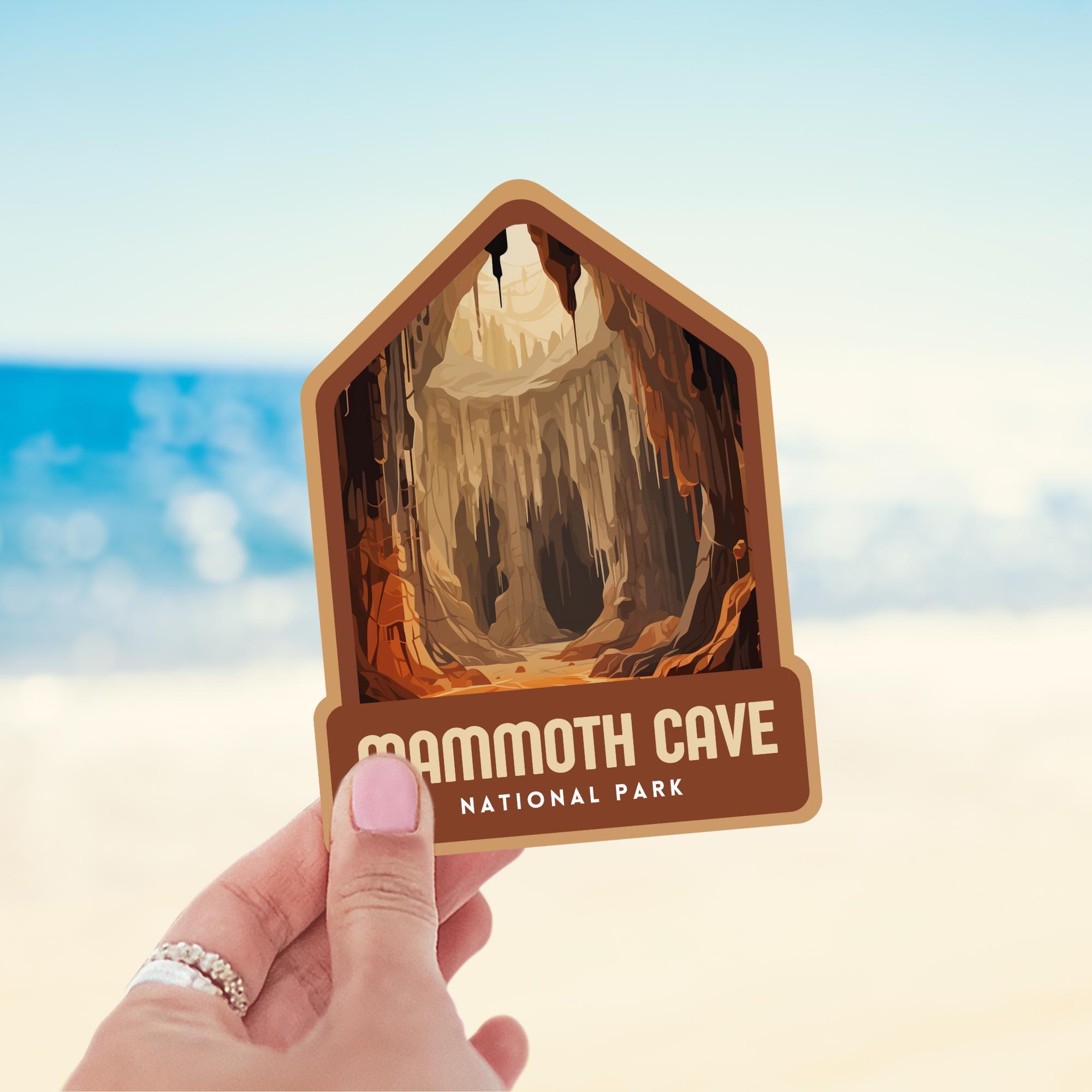 Mammoth Script Sticker Mammoth Cave National Park Retro Sticker, Laptop Sticker, Cooler ...