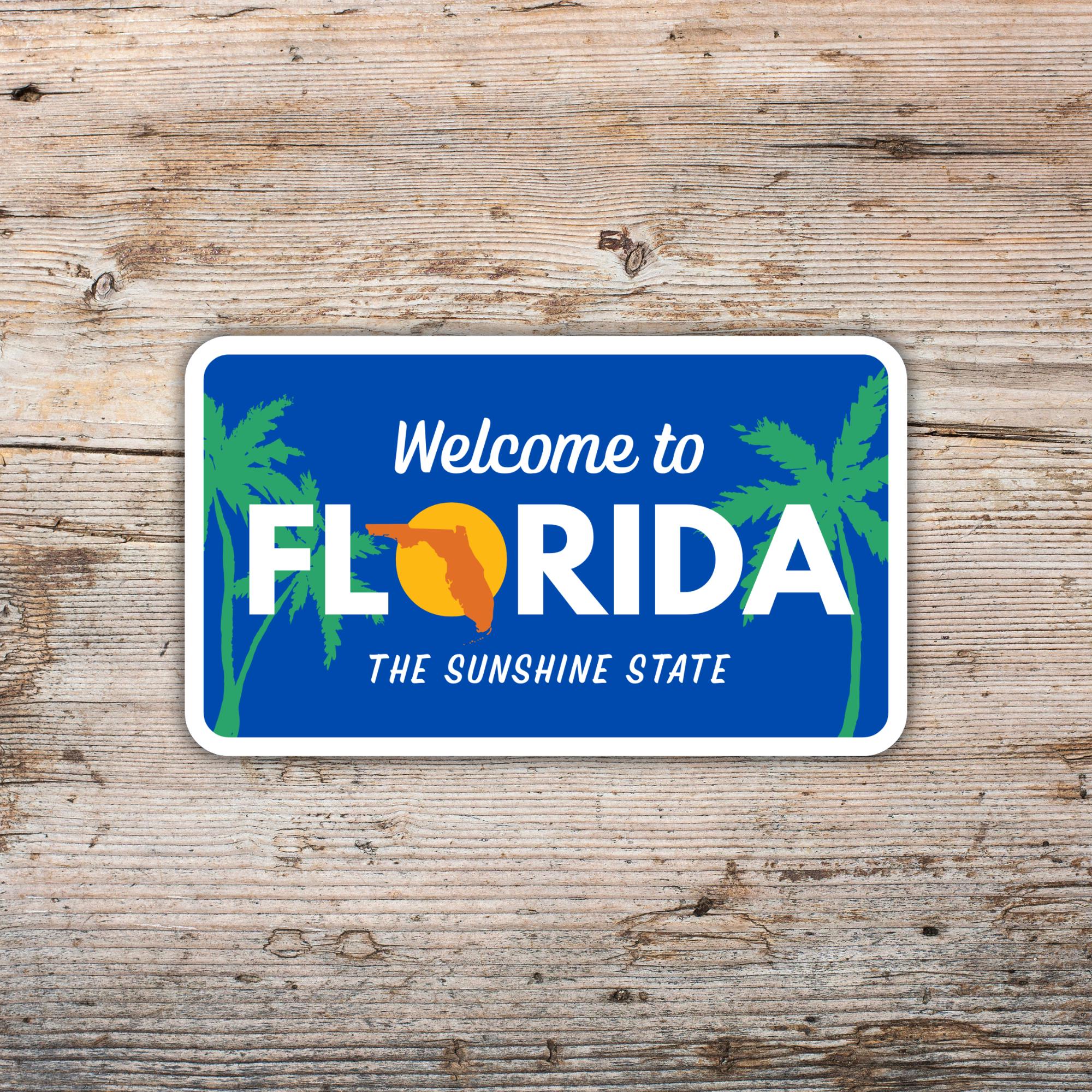 Welcome to Florida Sticker • Road Sign Inspired Vinyl Decal - Etsy
