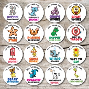 Teacher Stickers, Elementary Teacher Stickers, Personalized Teacher Stickers, Teacher Gift, Good Work Stickers, Reward Stickers