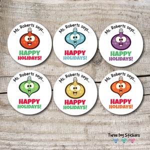 Teacher Christmas Stickers, Holiday Stickers, Personalized Christmas Stickers, Christmas Party Stickers, Personalized Teacher Stickers