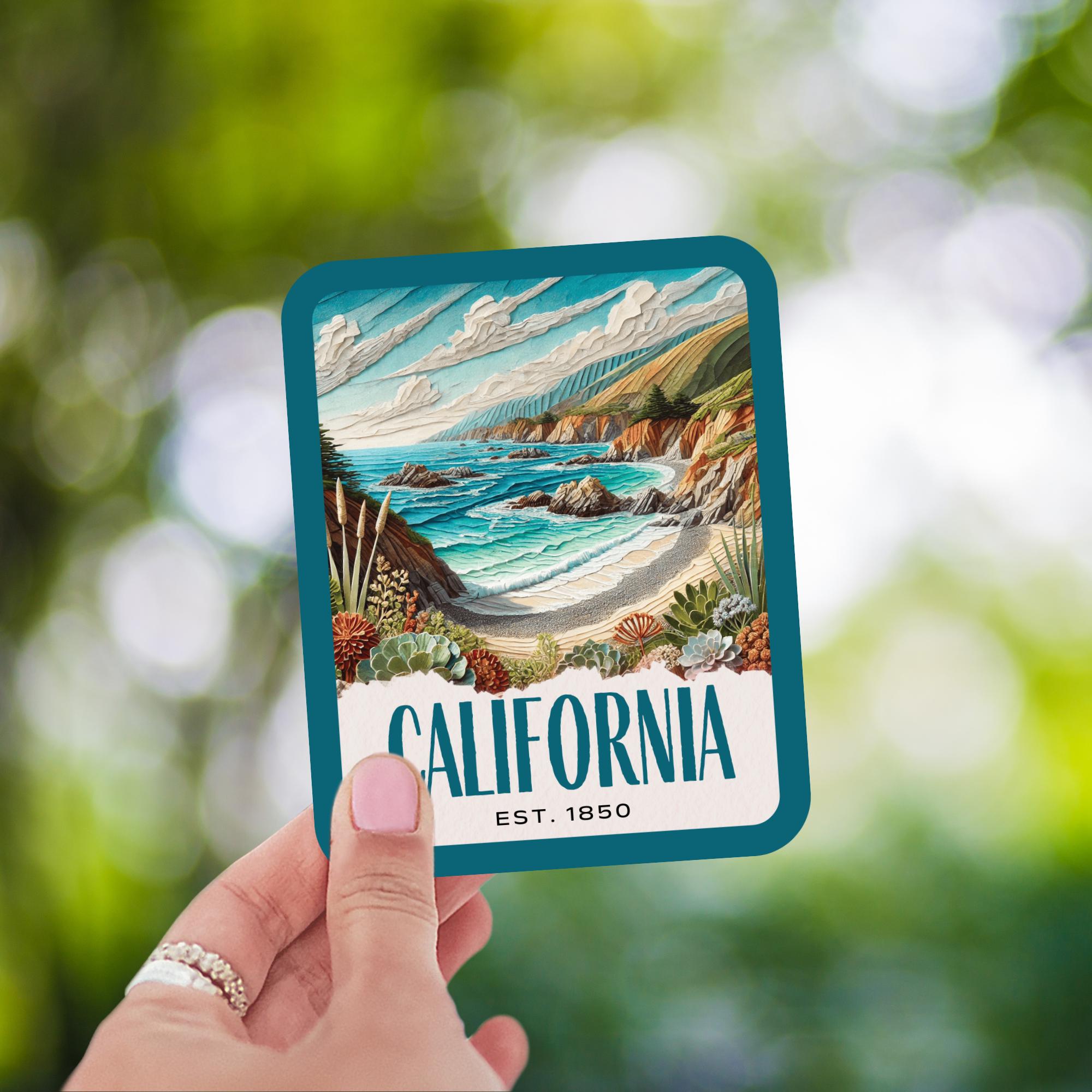 California State Collage Look Sticker, Big Sur Sticker, Laptop Sticker ...