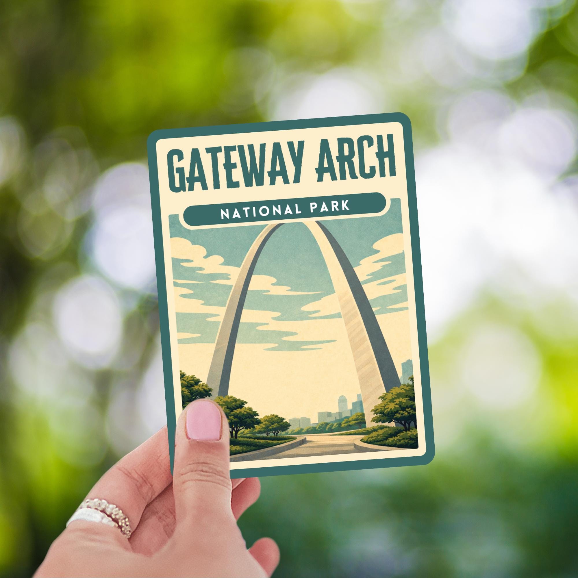 Gateway Arch National Park Sticker | Vintage Screen Print Style ...