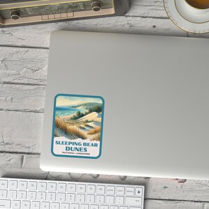 Sleeping Bear Dunes Retro Watercolor Sticker, Laptop Sticker, Cooler Sticker, Water Bottle Sticker, Michigan Sticker, Sleeping Bear Gift image 5