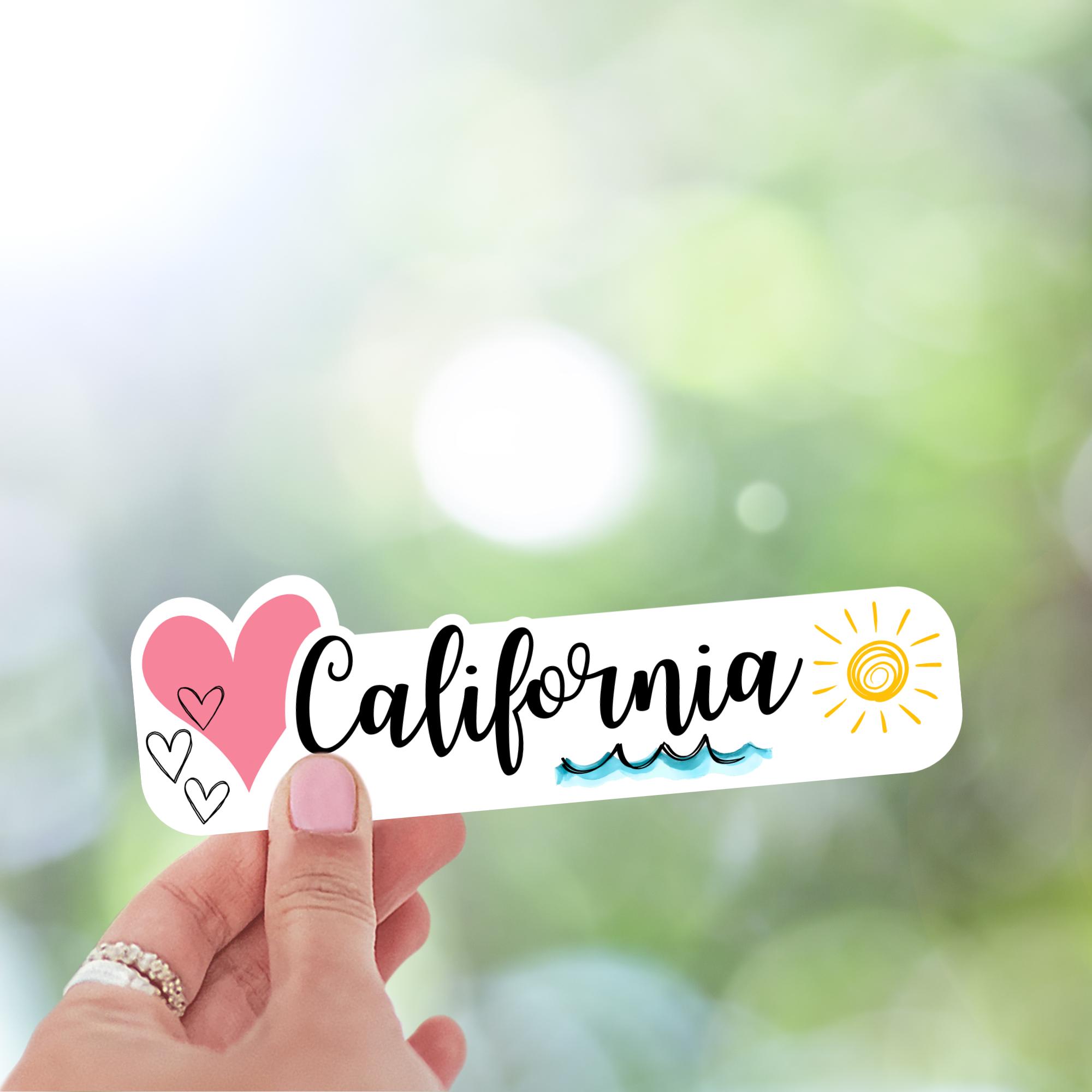 I Love California Vinyl Sticker | Heart & Sunshine Decal - Etsy