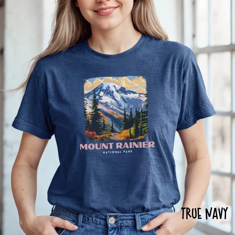 Mount Rainier National Park Shirt, Washington Tee Shirt, Mount Rainier National Park Comfort Colors, Mount Rainier Gift, Mount Rainier Hike image 3