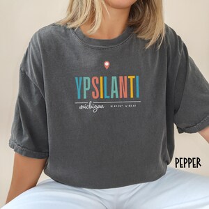 Ypsilanti Breitengrad Längengrad Punktgenauer Komfort Farben T-Shirt, Ypsilanti T-Shirt, Ypsilanti MIchigan T-Shirt, Ypsilanti Geschenk, Michailian T-Shirt