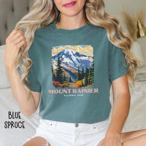 Mount Rainier National Park Shirt, Washington Tee Shirt, Mount Rainier National Park Comfort Colors, Mount Rainier Gift, Mount Rainier Hike image 5
