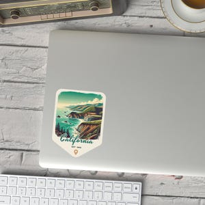 California Retro Grunge Sticker, Laptop Sticker, Cooler Sticker, Water Bottle Sticker, California Souvenir, California Gift, State Sticker image 5