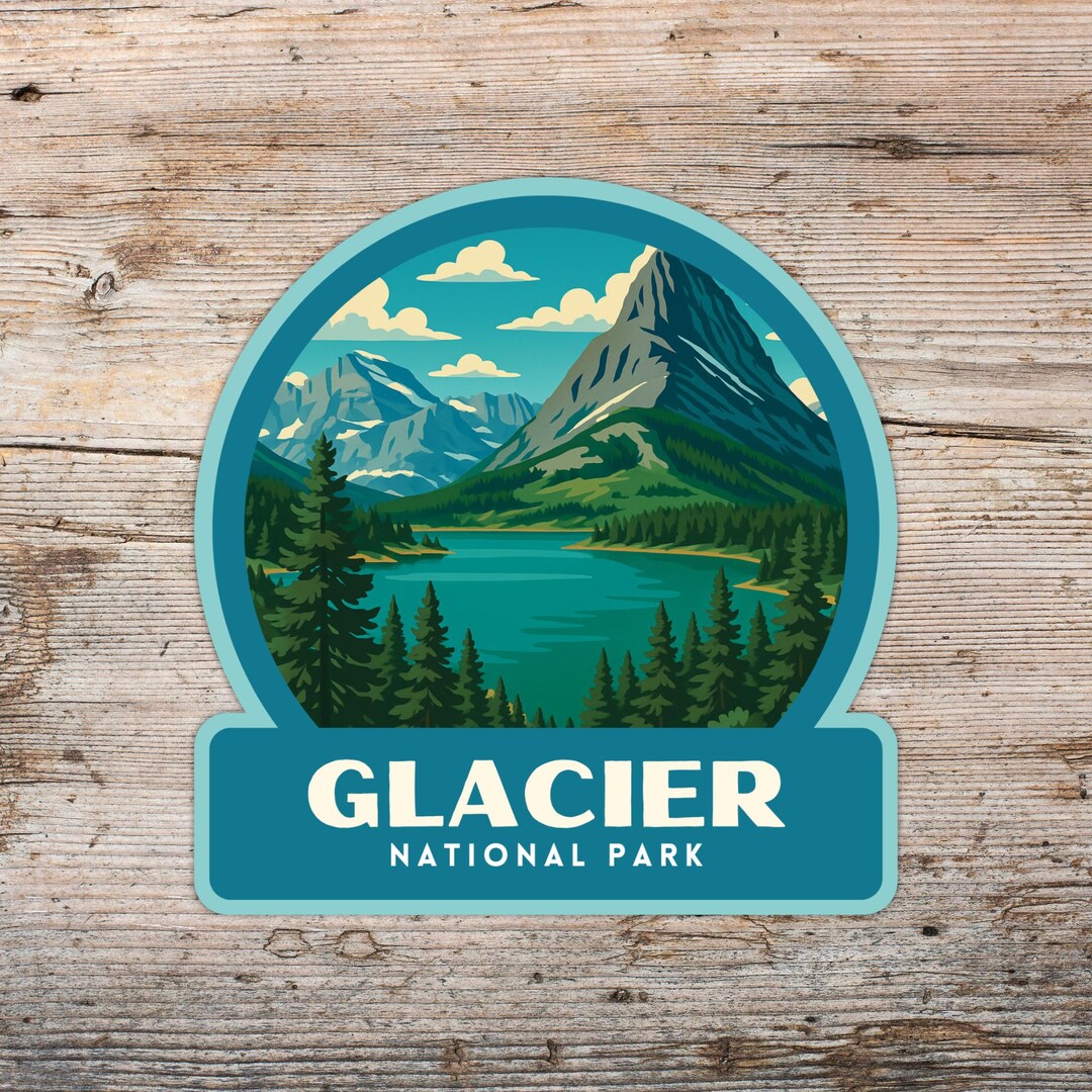 Glacier National Park Laminated Sticker, Retro Montana Travel - Etsy