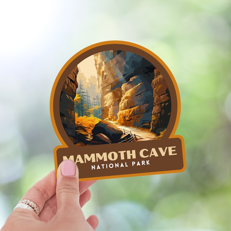 Mammoth Script Sticker Mammoth Cave National Park Sticker, Laptop Sticker, Cooler Sticker ...