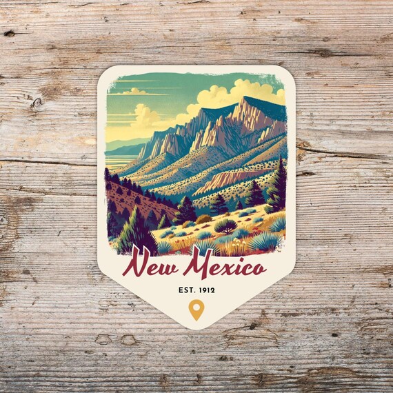 New Mexico Retro Grunge Sticker, Laptop Sticker, Cooler Sticker, Water Bottle Sticker, New Mexico Souvenir, New Mexico Gift, State Sticker
