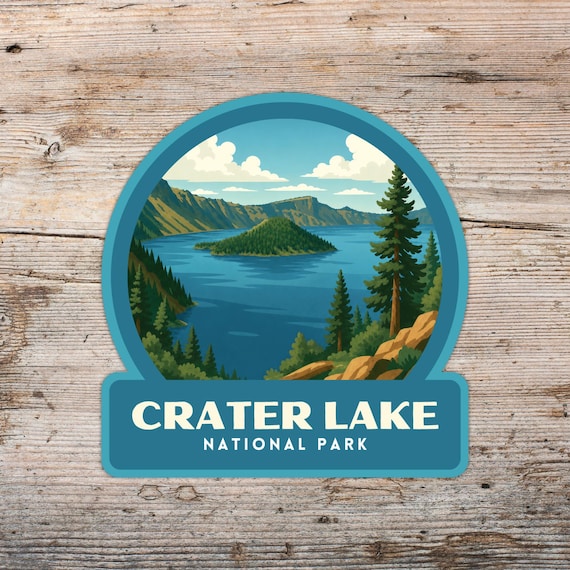 Crater Lake National Park Sticker, Laptop Sticker, Cooler Sticker, Water Bottle Sticker, Oregon Sticker, Crater Lake Gift