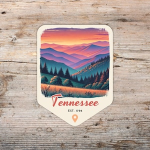 Tennessee Retro Grunge Sticker, Laptop Sticker, Cooler Sticker, Water Bottle Sticker, Tennessee Souvenir, Tennessee Gift, State Sticker image 1
