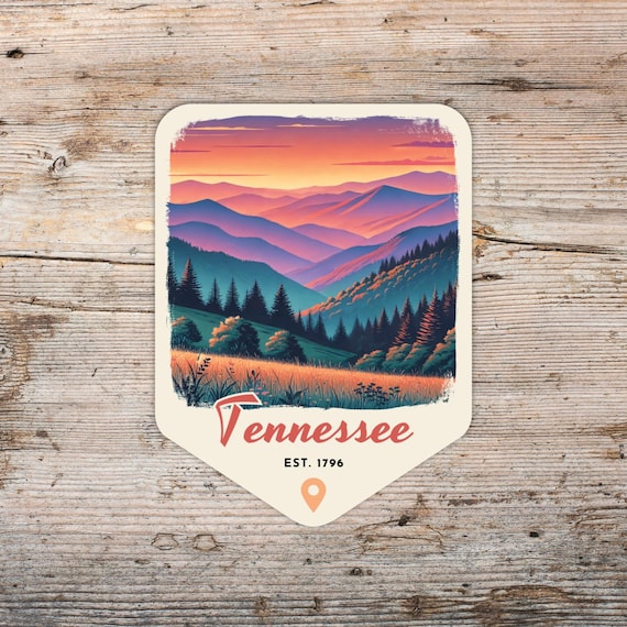 Tennessee Retro Grunge Sticker, Laptop Sticker, Cooler Sticker, Water Bottle Sticker, Tennessee Souvenir, Tennessee Gift, State Sticker