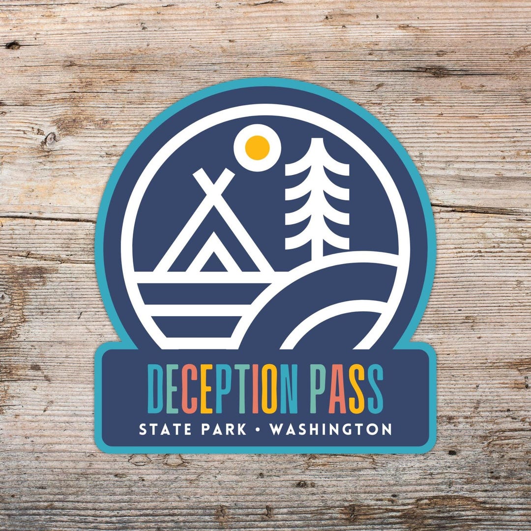 Deception Pass State Park Sticker, Laptop Sticker, Cooler Sticker ...