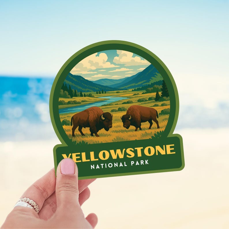 Yellowstone National Park Sticker, Laptop Sticker, Cooler Sticker, Water Bottle Sticker, Wyoming Sticker, Yellowstone Gift image 7