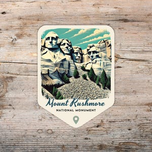 Mount Rushmore National Monument Retro Grunge Sticker, Laptop Sticker, Cooler, Water Bottle, South Dakota Sticker, National Park Gift