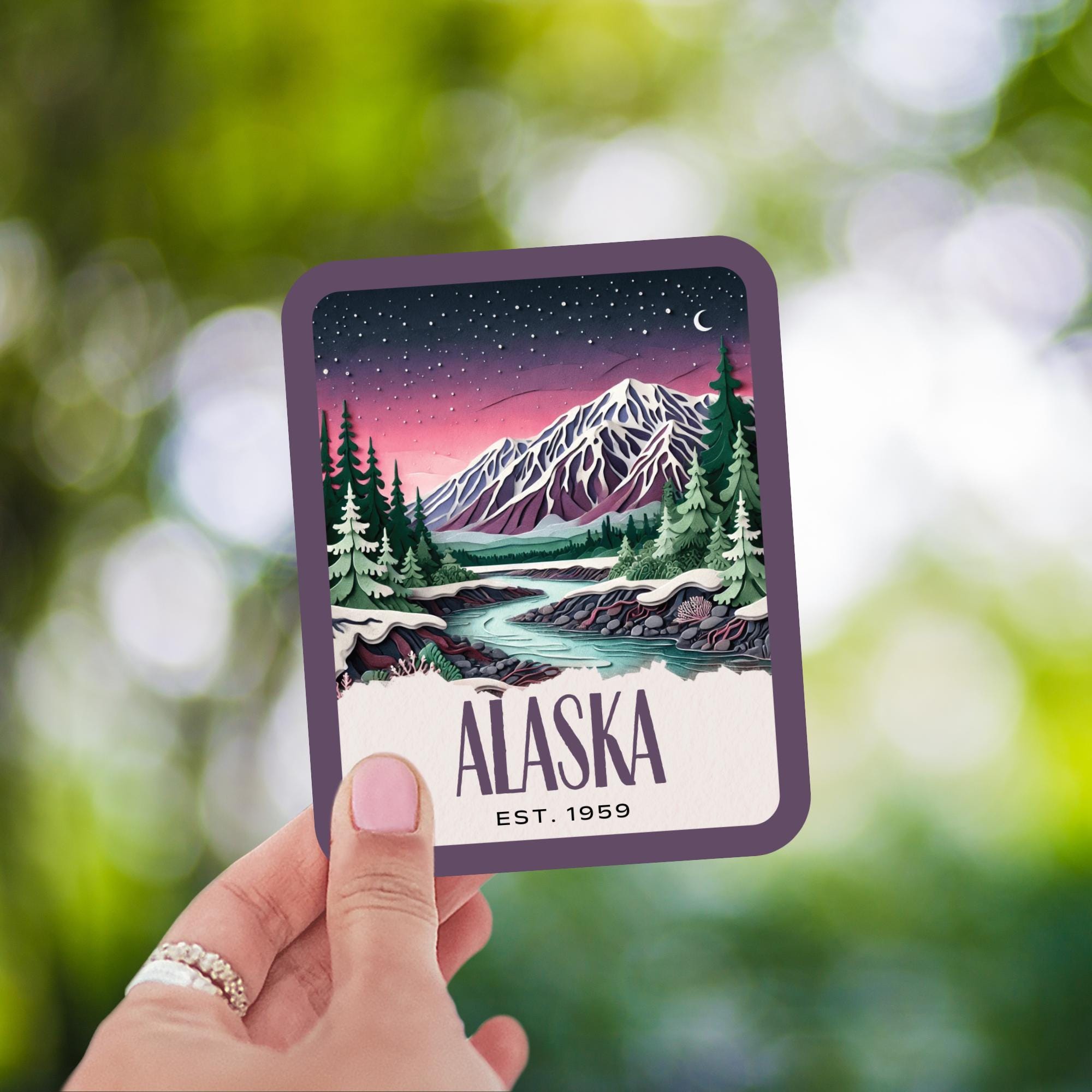 Katmai National Park Sticker, Alaska Collage Art, Laptop Decal - Etsy