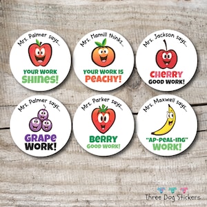 Teacher Stickers, Fruit Stickers, Good Work Stickers, Teacher Stickers, Reward Stickers, Teacher Name Stickers, Funny Teacher Stickers