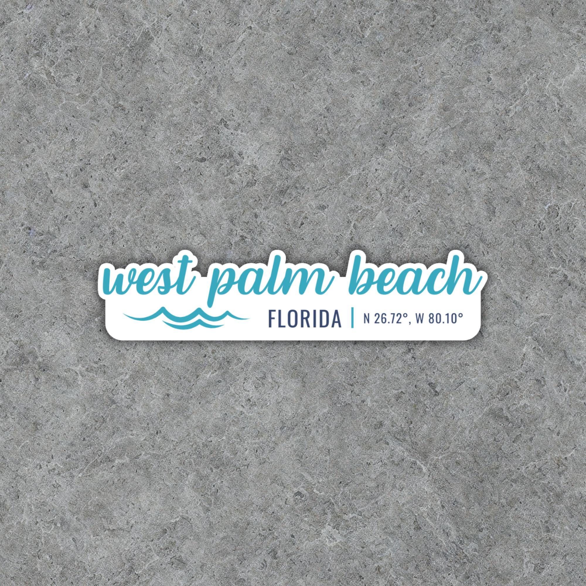 West Palm Beach Florida Sticker: Modern Wave Vinyl Decal - Etsy