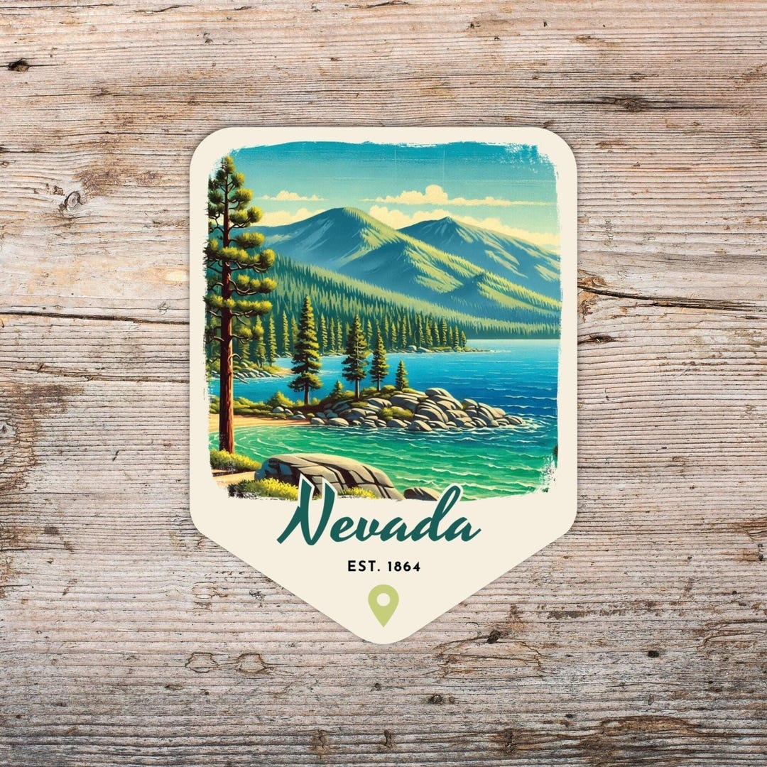 Nevada Retro Grunge Sticker, Laptop Sticker, Cooler Sticker, Water ...
