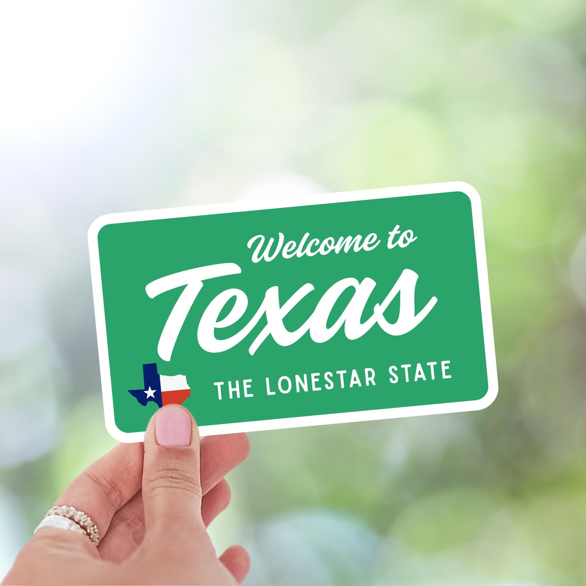 Texas Sign Welcome to Texas Sticker: Road Sign Inspired Waterproof Vinyl Decal - Etsy