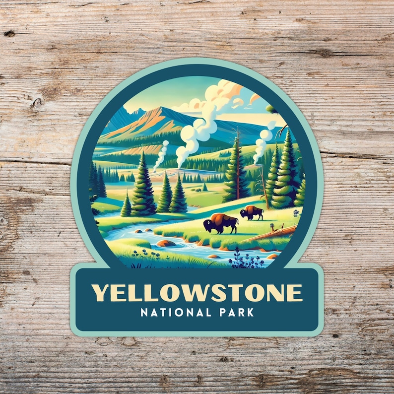 Yellowstone National Park Sticker, Kids Sticker, Yellowstone Gift, Kids National Park Stickers, Yellowstone Souvenir, Yellowstone Souvenir image 1