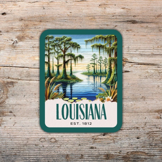 Louisiana State Collage Look Sticker, Bayou Sticker, Laptop Sticker, Cooler Sticker, Vinyl Water Bottle Sticker, Louisiana Gift