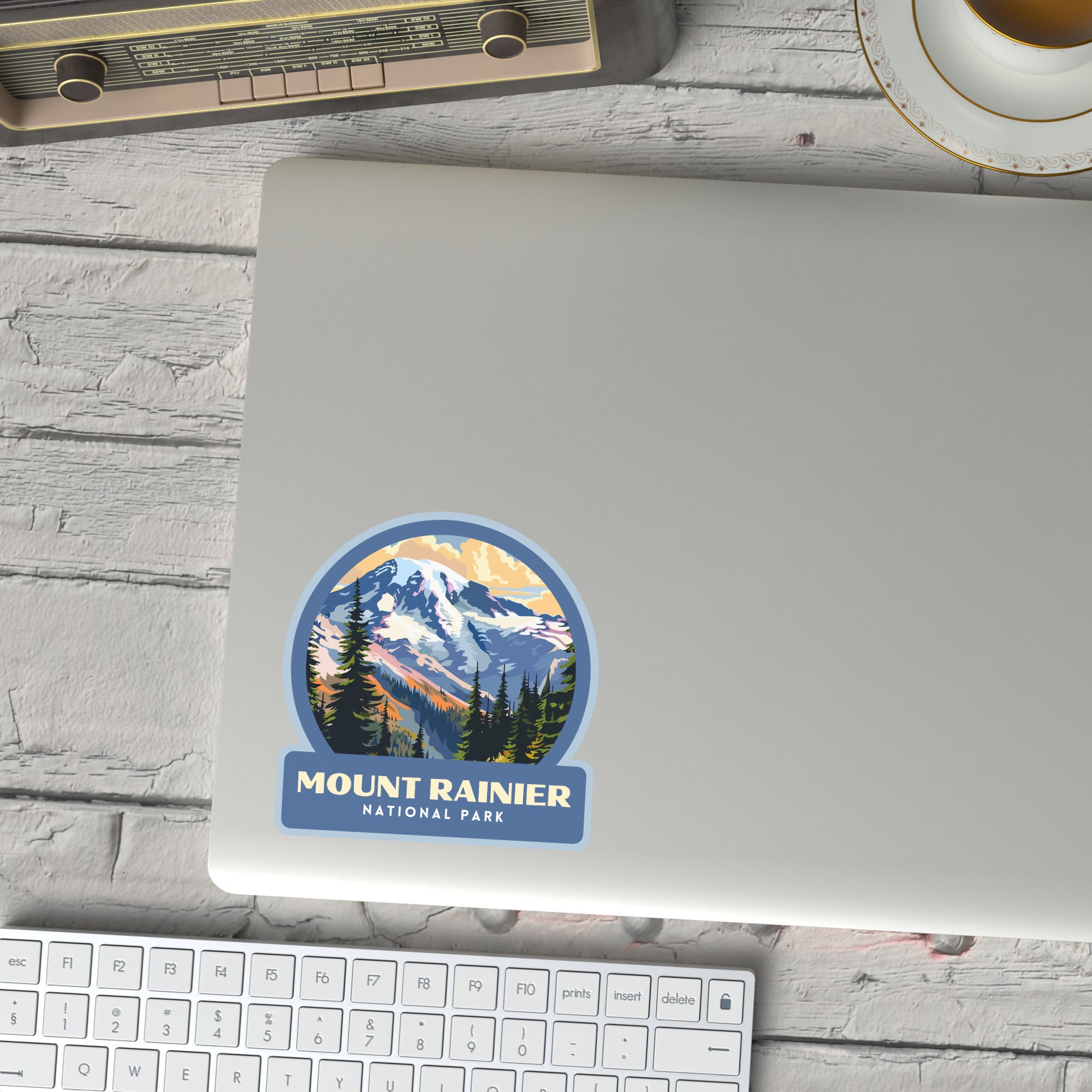 Mount Rainier National Park Sticker, Laptop Sticker, Cooler Sticker ...