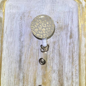 Cheetah Badge Holder | Badge Reel | Retractable Badge Buddy | ID Holder | Leopard Badge Holder | Polymer Clay Badge Reel | Handmade